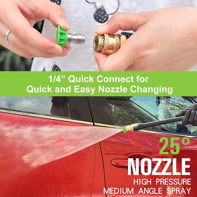 Pressure Washer Replacement Spray Wand & Turbo Nozzle and 5 Tips, Compatible with Some of Ryobi, Greenworks, Craftsman, Kar-cher, B&D, Westinghouse, LWQ Electric Pressure Washer