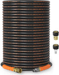 3/8" ID Pressure Washer Hose 150 ft, 4800 PSI Steel-Braided & Durable - Flexible & Kink-Resistant, Power Washer Hose with Swivel Quick Connect & M22-14mm Adapter, Hot/Cold Water Compatible