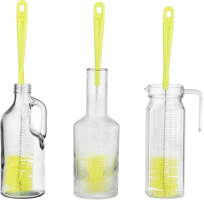 ALINK 3-Pack Long Narrow Neck Bottle Cleaning Brush for Beer, Wine, Flask, Thermos, Sport Well, Brewing Bottle and Hummingbird Feeder and Long Narrow Neck Sport Bottles