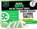 Rockin' Green Deep Cleaning and Deodorizing Tablets for Dishwashers, Washing Machines, and Garbage Disposals, Removes Odor and Residue (Garbage Disposal Cleaning Tablets, 8 Pack)