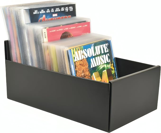 Tarifold DVD and CD Storage Box, Holds 80 Sleeves, Durable Cardboard, Black | Fits DVD, CD and Blu-Ray sleeves, lightweight yet sturdy cardboard, surface-treated interior and exterior, scratch-resistant