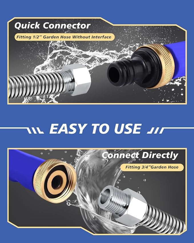 2026 Upgraded Jet Nozzle Power Washer for Garden Hose, 2-In-1 High Pressure Wand with 2 Different Nozzles and Quick Connectors, High Pressure Washer Tools For Patio Car Pet Window Washing (blue)