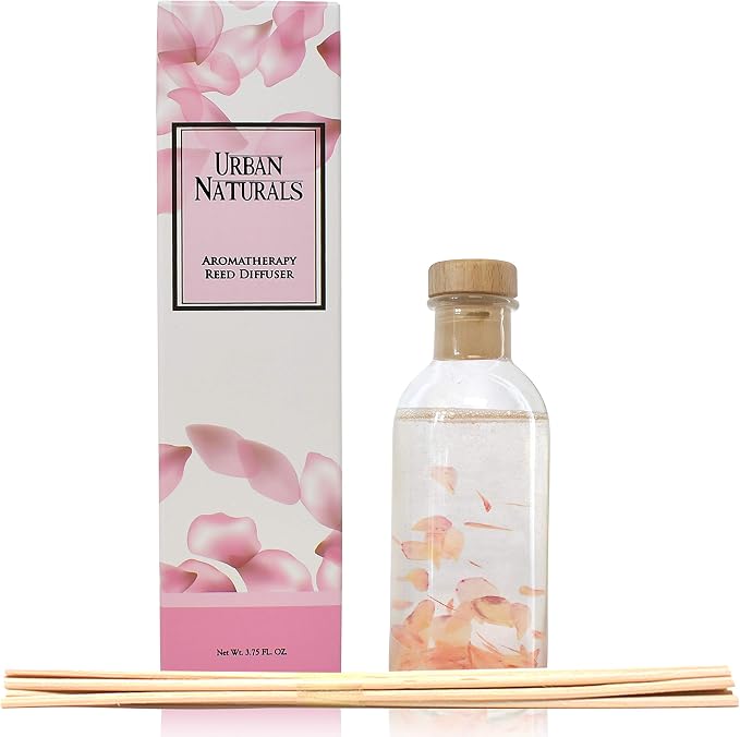 Reed Diffuser Set, Moonlit Petals - Bathroom Shelf Décor | Magnolias, Peonies, Daisies, Honeysuckle, Pear & Rosewood, Great Gift Idea for Mom, Grandma, Aunt, Wife or Sister