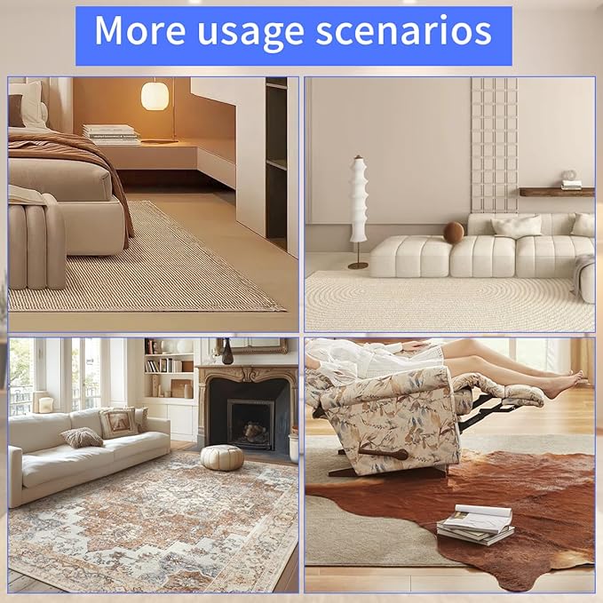 Extra Large Area Rug Pad, 9x12 Ft Cushioned Carpet Pad, Thick Felt Pad for All Floors, Keeps Rug in Place Soft