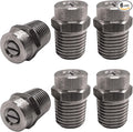 25025 Surface Cleaner Tips for Pressure Washer Nozzles with 2.5 Orifice, 4000 PSI, 1/4'' Male NPT, Stainless Steel (6 Pack)