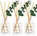 Reed Diffuser Set of 3 with Dried Eucalyptus for Home & Office | Wild Mint & Eucalyptus/White Pine/Cashmere Vanilla Scents, Aromatherapy Scented Oil Diffusers, 1.7 oz Each, Total 5.1 oz