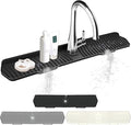 Kitchen Sink Splash Guard Gen2-30" x 6'' Silicone Sink Mat Splash Guard fit for Countertop, Bathroom,Farmhouse,RV by EBIGIC (Black)