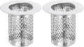 uxcell 3 Pack Shower Drain Strainer, 2" x 2.2" Stainless Steel Floor Drain Strainer Deep Sink Hair Catcher for Kitchen Bathroom Balcony Floor Drain, Fit Hole Size from 1.38" to 2.17"