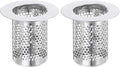 uxcell 2 Pack Shower Drain Strainers, 2" x 2.2" Stainless Steel Floor Drain Strainer Deep Sink Hair Catcher for Kitchen Bathroom Balcony Floor Drain, Fit Hole Size 1.38" to 2.17"