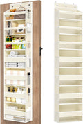 Mefirt Over The Door Organizer, 7 Tier Door Hanging Organizers with 7 Large Pockets 14 Side Pockets, Behind Door Storage Hanging Shelves for Closet Bathroom Bedroom Nursery