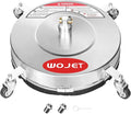 WOJET 16" Stainless Steel Pressure Washer Surface Cleaner, Professional Grade Power Washer Surface Cleaner Attachment for Concrete Driveway, Patio, Deck, Sidewalk, Fits Gas & Electric Washers 4500 PSI