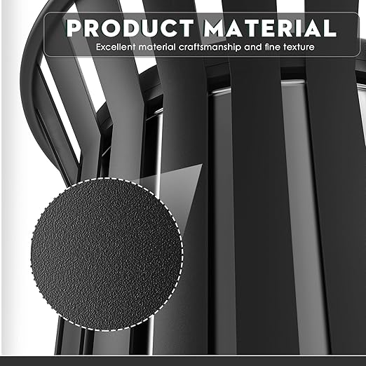 Round Heavy Duty Outdoor Trash Can, Large Metal Slatted Garbage Can for All Weather Resistant, Commercial Garbage Cans, Waste Receptacle in Park, Beach, Patio (Black, Large)