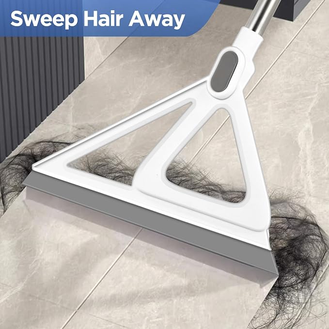 Multifunction Magic Broom, Squeegee Broom for Floor, Rubber Broom, Silicone Broom for Floor Cleaning, Magic Broom Sweeper for Living Room, Kitchen, Bathroom-Easy Dry The Glass (Grey)