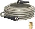 PVC Pressure Washer Hose 25 FT x 1/4", Kink Resistant Power Washer Hose, High Pressure Water Hose Extension Replacement for Home Use with M22-14mm Brass Fittings, 3300 PSI, Gray