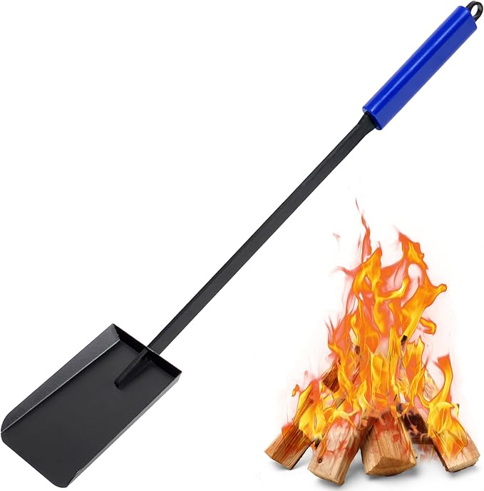 28in Fireplace Shovel Ash Shovel for Fire Pit Fireplace | Scoop Charcoal Shovel Iron Gardening Shovel Fireplace Tools for Outdoor Fire Pit Indoor Fireplace Solo Stove