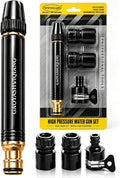 Heavy Duty Adjustable High Pressure Hose Nozzle with Connector Set Power Washer Spray Gun with 3 Spray Modes High Pressure Water Jet Sprayer for Car Wash Yard Patio Garden Outdoor Cleaning(1pc)