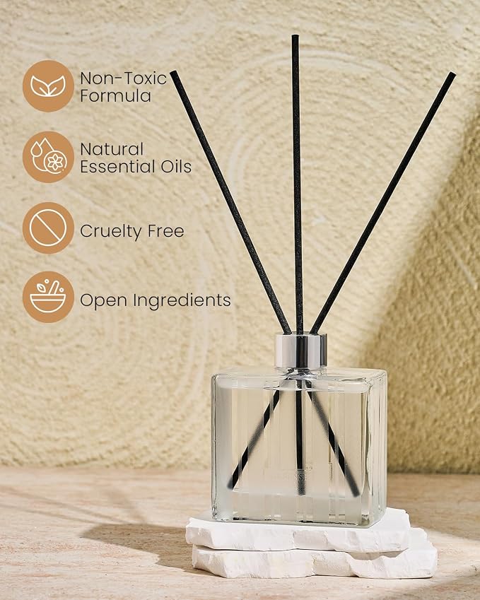 M&SENSE Reed Diffuser, Sandalwood Lavender, 7.04 oz Natural Essential Oil | Non-Toxic Organic, Long-Lasting Fragrance, Ideal for Living Room, Bedroom, Gifts for Women