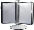 Tarifold Antimicrobial Rotary Desktop System, 50 Pockets, Black | 50 double-sided antimicrobial pockets hold 100 letter-size sheets, 360-degree steel rotary base, black frames