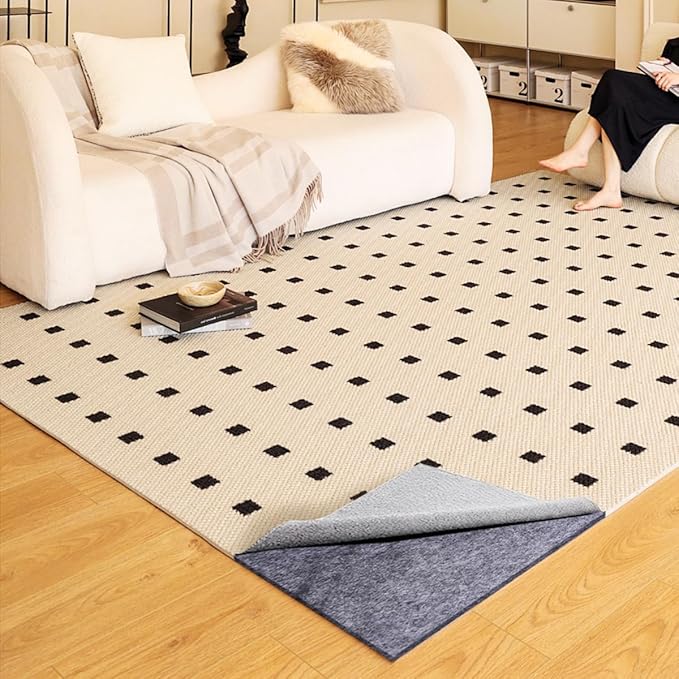Extra Large Area Rug Cushioned Pad, 5x7 Ft Thick Felt Pad for Hardwood Floors, Keeps Rug in Place Soft