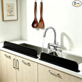 19.2inch(49cm) Silicone Sink Splash Guard, Sink Splash Guard with Suction Cup,Kitchen Sink Water Splash Guard, Kitchen Sink Splash Guard that Can Be Placed Behind (2, Black)