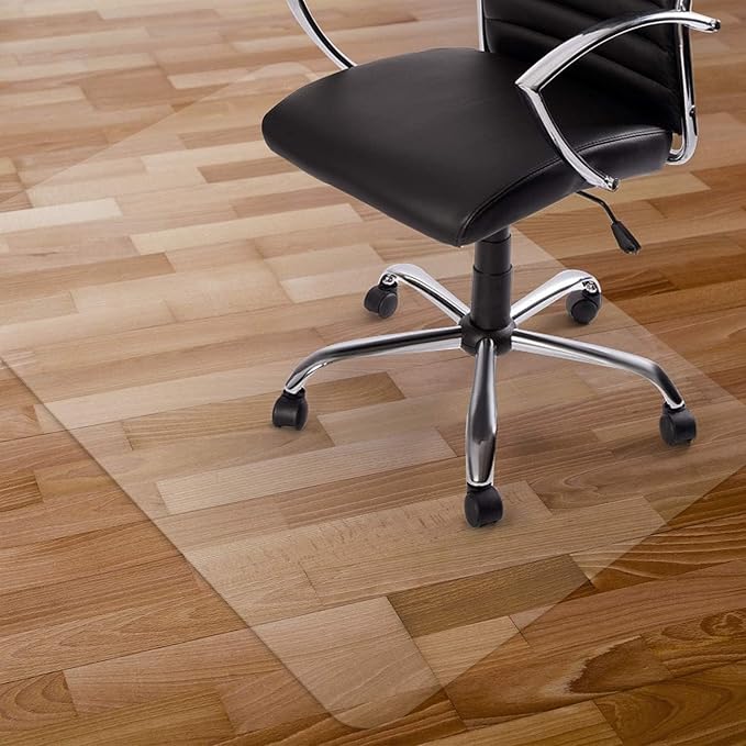 Kuyal Clear Chair Mat, Hard Floor Use, 56" x 36" Transparent Office Home Floor Protector mat Chairmats (56" x 36" Rectangle)