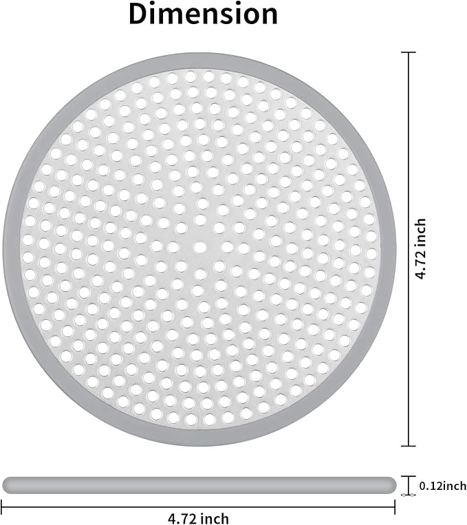 Ohtomber Shower Drain Hair Catcher - 4.72" 4PCS Stainless Steel Shower Stall Sink Drain Cover Strainer,Bathtub Hair Filter Trap Stopper, Bathroom Floor Screen Protector with Silicone Rim