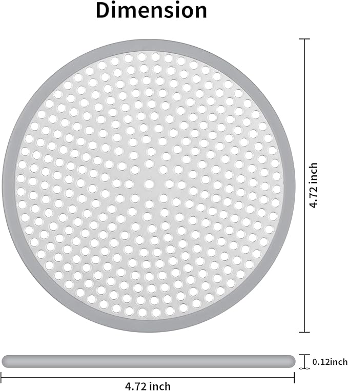 Ohtomber Shower Drain Hair Catcher - 2PCS 4.72” Shower Stall Sink Drain Cover Strainer, Stainless Steel Bathtub Hair Filter Trap Stopper, Bathroom Floor Screen Protector with Silicone Rim