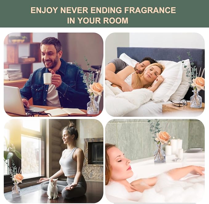 HOSSIAN 150ml/50oz 3PCS Reed Diffuser Bottles,Fragrance Diffuser Empty Bottle with 28pcs Reed Sticks for Home Fragrance Accessories and Women Gift Room,Home,Bathroom Decor (Clear)