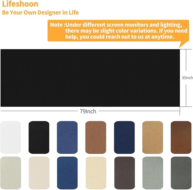 Fabric Repair Patches, 35X79 Inch Canvas Self-Adhesive Fabric Patches Tape Durable, DIY Large Canvas Repair for Sofa, Couches, Furniture, Chair, Clothing （35X79 Inch, Medium Grey）