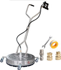 Hourleey 30" Pressure Washer Surface Cleaner with Dual Handles, Stainless Steel Surface Cleaner with 4 Wheels for Driveways, Pathway, Sidewalks, Patios, Decks, 4500 PSI with 3/8" Quick Connector Kit