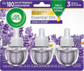 Air Wick Plug in Scented Oil Refill, 3ct, Lavender & Chamomile, Air Freshener, Essential Oils