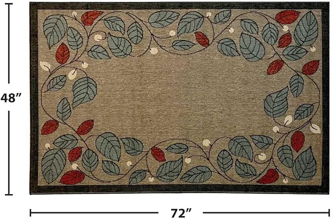 Pilgrim Home and Hearth 19671-1 - 4'x6' Area Rug - Area Rug with Non-Slip Backing, Ideal for Enteryway, Living Room, Bedroom, Kitchen, Bathroom, Laundry Room - Easy Clean, Durable, Low Pile Rug