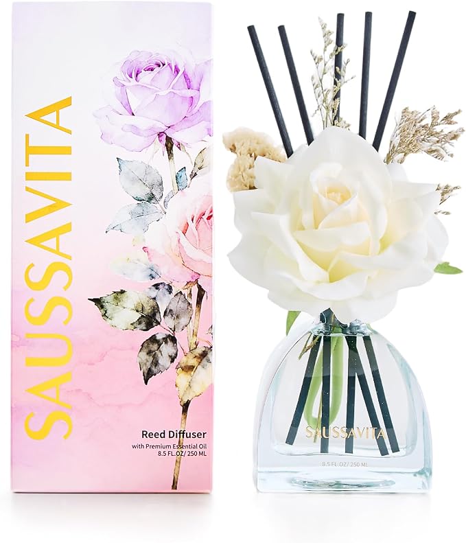 Reed Diffusers Set Flower Scented 8.5oz Air Freshener Diffuser for 140 Days