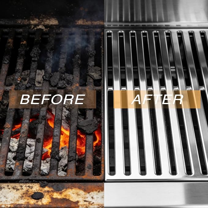 TNTOR Grill Brush Bristle Free with Scraper, 18" Handle BBQ Grill Brush for Outdoor Grill, Extra Strong Grill Cleaner Brush for Grill/Smoker/Gas/Charcoal, Father's Day Grill Gifts for Men/Dad