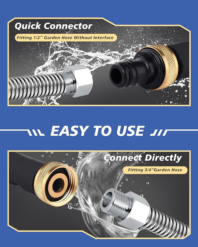 2026 Upgraded Jet Nozzle Power Washer for Garden Hose, 2-In-1 High Pressure Wand with 2 Different Nozzles and Quick Connectors, High Pressure Washer Tools For Patio Car Pet Window Washing (black)