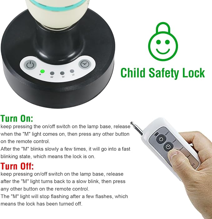 36Watts UV Sanitizer Lamp with Remote Control Powerful UVC Light with E26 Base for Basement/Bedroom/Kitchen/Office/Storehouse/Car, 3-Gear Timer 110V Ozone Free
