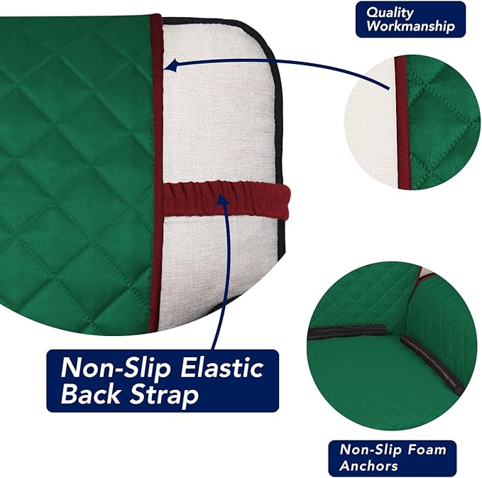 PureFit Reversible Quilted Sofa Cover, Water Resistant Slipcover Furniture Protector, Washable Couch Cover with Non Slip and Elastic Straps for Kids, Dogs, Pets (Loveseat, Green/Red)