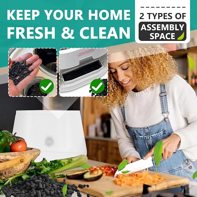 2 Pounds (4-Pack) Filter Refills Compatible with Lomi Smart Waste Composter | Odor Absorbing, Easy to Replace, Long-lasting, Premium Materials