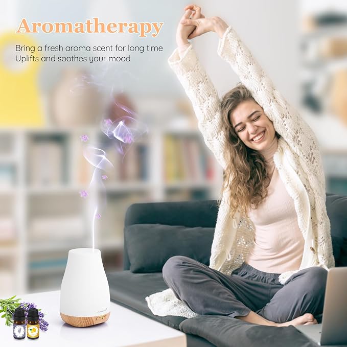Homeweeks Essential Oil Diffuser for Room 100 ML 1 Pack | Aromatherapy Scent Diffuser Adjustable Mist Mode, Cool Mist, Auto Off Ultrasonic Aroma Fragrance Diffuser for Bedroom Office