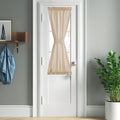 NICETOWN Linen Door Curtains 50 inch Length 1 Panel Farmhouse Kitchen Curtain Light Filtering Sidelight Covering, Door Blinds Tie Up Shade for Classroom Window, 1 Panel, 26 inch Wide, Anogra