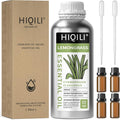 HIQILI Lemongrass Essential Oil Large Capacity for Body Massage | Crisp Herb Scent for Diffuser, DIY Blends, SPA, Scent Spray, Skin Blends, Shampoo & Lotion - 1000 mL / 32 fl oz