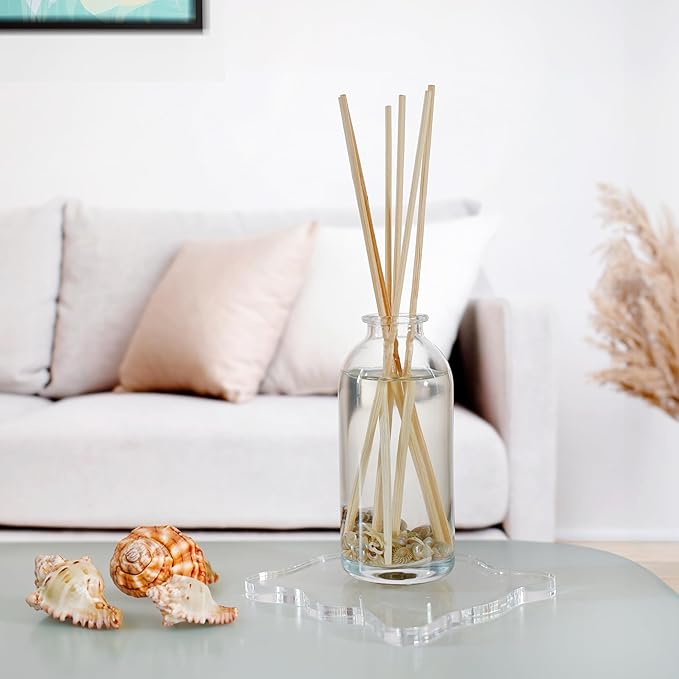 Reed Diffuser Set, Lavender Sandalwood - Bathroom Décor | Natural Bamboo Reeds Sticks, Aromatic Lavender, Golden Amber & Woods, Vegan. Made in the USA