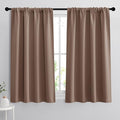 RYB HOME Blackout Curtains 63 inches Long - Energy Saving Insulation Large Window Curtain Blinds for Bedroom Living Room Dining Basement Home Office, W 62 x L 63 per Panel, Mocha, 2 Pcs