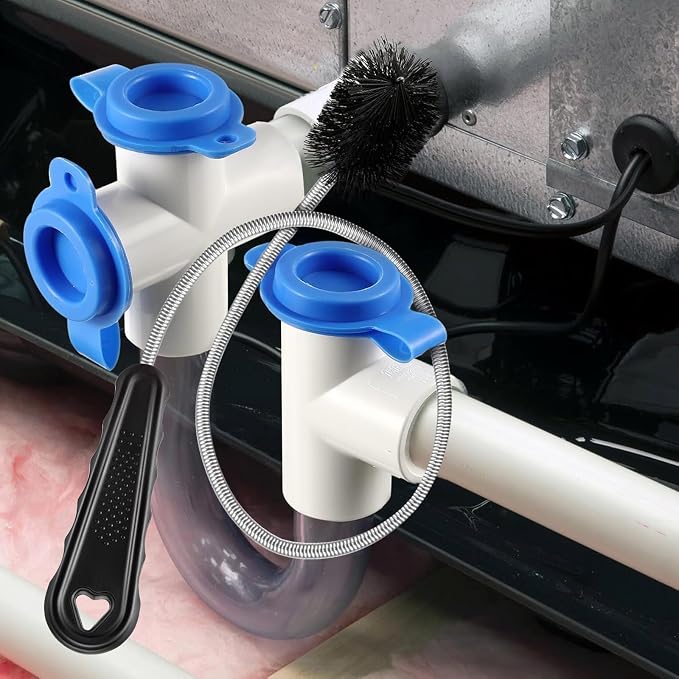 Condensate Trap Flexible Drain Brush, AC Drain Line Cleaning Brush for AC & HAVC Condensate P Trap (16 Inch,Black,1 Pc)