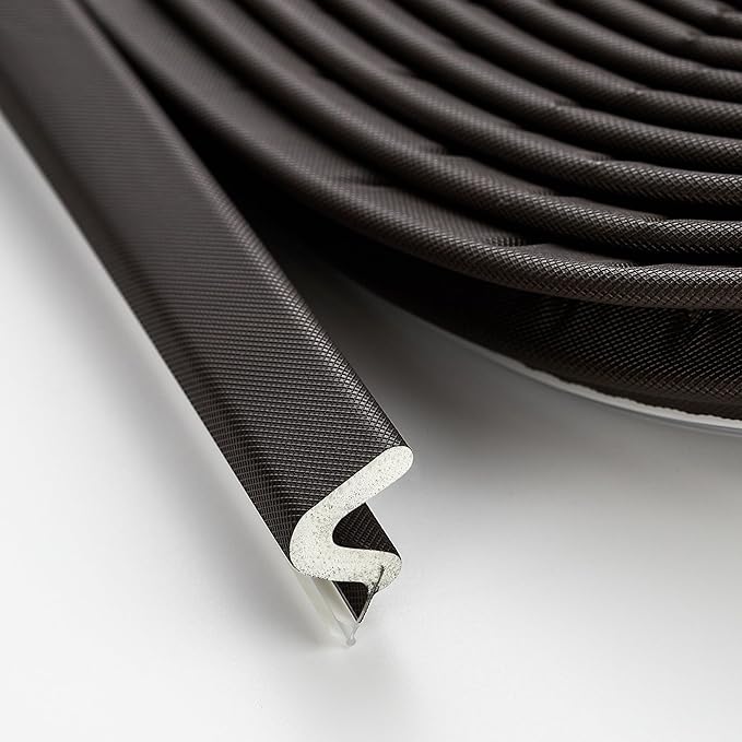 Weather Stripping Door Seal Strip - Soundproof Q-Shaped Foam for Exterior Door Frame, Large Gap Seal, Noise Cancelling, Easy to Install (Brown, 40FT)