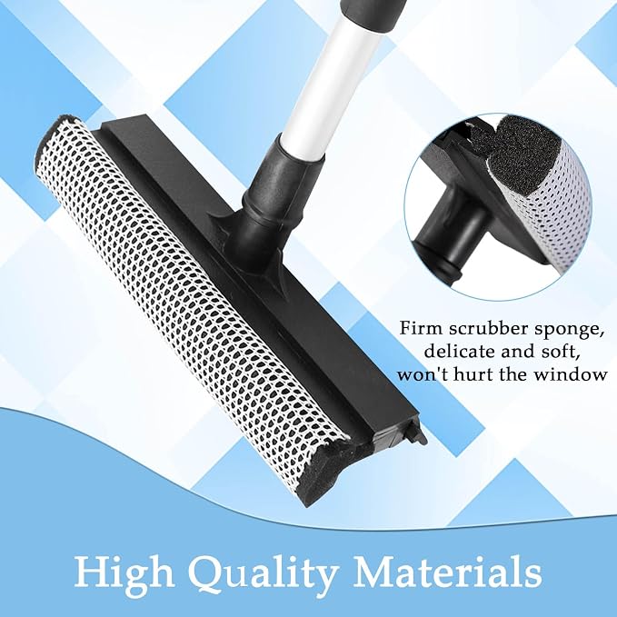 2 Pack Squeegee for Car Window Cleaning and Windshield Washing Standard Window Squeegee Cleaner Tool Windshield Cleaning Squeegee with Scrubber for Multiple Applications