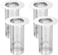 uxcell 4 Pack Shower Drain Strainer, 3.2" x 2.2" 304 Stainless Steel Floor Drain Strainer Deep Sink Hair Catcher for Kitchen Bathroom Balcony Floor Drain, Fit Hole Size from 1.3" to 2.2"