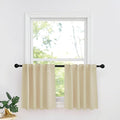 RYB HOME Kitchen Window Curtains - Blackout Privacy Half Window Curtains for Bedroom Bathroom Dining Living Room Cafe Office Short Tiers Drapes, W 34 x L 36 inches, 2 Panels, Biscotti Beige