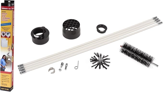 Dryer Vent Duct Cleaning Kit - Gardus RLE208 LintEater Pro Rotary Dryer Vent Cleaner Kit, Removes Lint, Extends Up to 12’, Dryer Duct Cleaning Kit, Forward & Reverse Cleaning, Air Duct Cleaning Tools