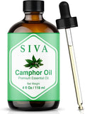 Siva Camphor Essential Oil, Glass Bottle with Dropper, 4 Fl Oz (118 ml) | Camphor Oil for Diffuser, Humidifier, Steam, Spray, Body Massage, Hair, Skin, Soap Making, Candle Making & DIY Blending